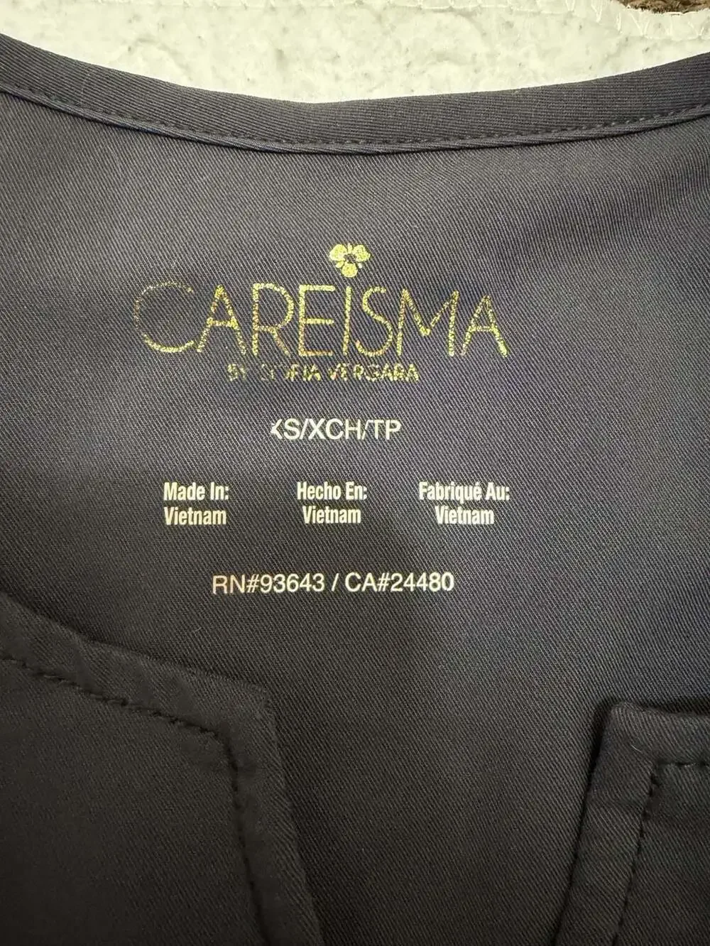 Careisma by Sofia Vergara Zip-Front Scrub Warm-Up Jacket in Dark Gray